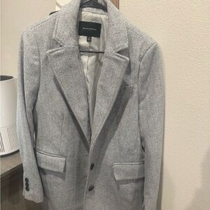 Banana Republic Light Gray Herringbone Blazer